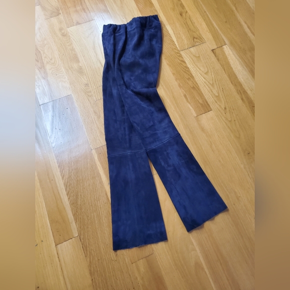SHARI'S PLACE luxury designer Stretch Suede European leather pants size 0 - Picture 5 of 6